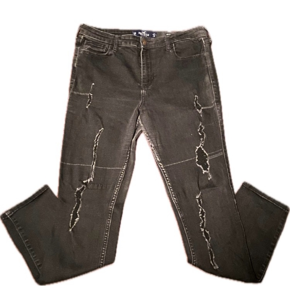 Hollister High-Rise Super Skinny, Classic Stretch, size 13 short, color black